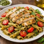 Lean Chicken Pesto Pasta